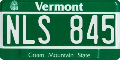 VT license plate NLS845