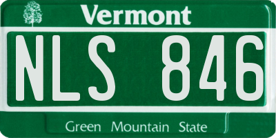 VT license plate NLS846