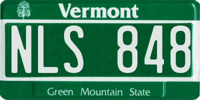 VT license plate NLS848