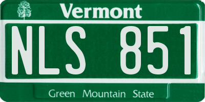 VT license plate NLS851