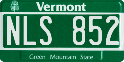 VT license plate NLS852