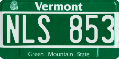 VT license plate NLS853