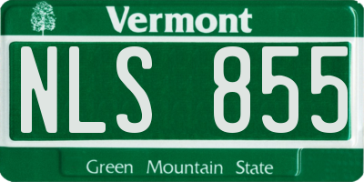 VT license plate NLS855