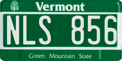 VT license plate NLS856