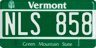 VT license plate NLS858