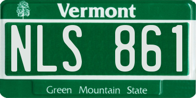 VT license plate NLS861