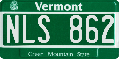 VT license plate NLS862