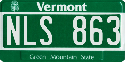 VT license plate NLS863