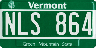 VT license plate NLS864