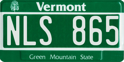 VT license plate NLS865