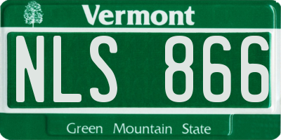 VT license plate NLS866