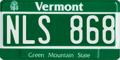 VT license plate NLS868