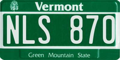 VT license plate NLS870