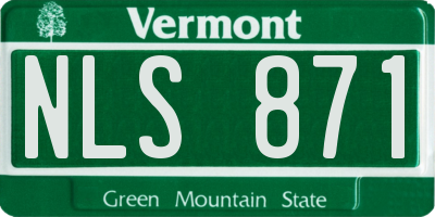 VT license plate NLS871