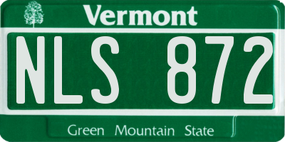 VT license plate NLS872