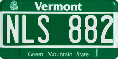 VT license plate NLS882