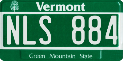 VT license plate NLS884