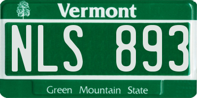 VT license plate NLS893