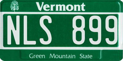 VT license plate NLS899