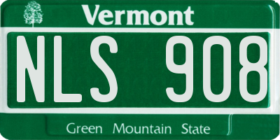 VT license plate NLS908