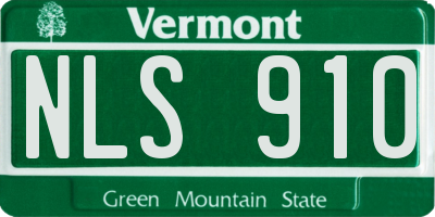 VT license plate NLS910