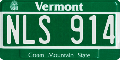 VT license plate NLS914