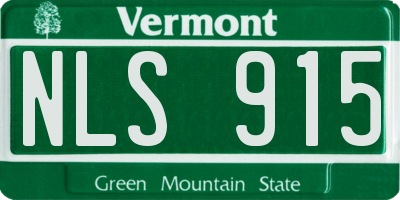 VT license plate NLS915
