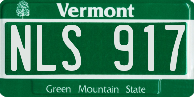 VT license plate NLS917