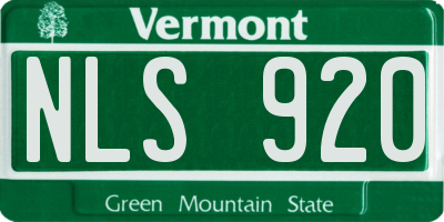 VT license plate NLS920