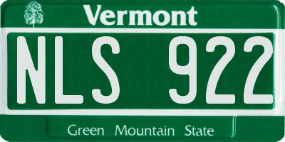 VT license plate NLS922