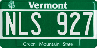 VT license plate NLS927