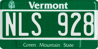 VT license plate NLS928