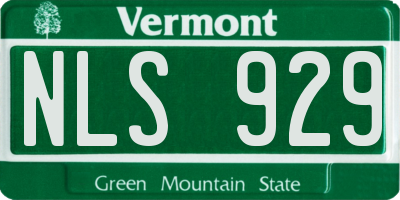 VT license plate NLS929