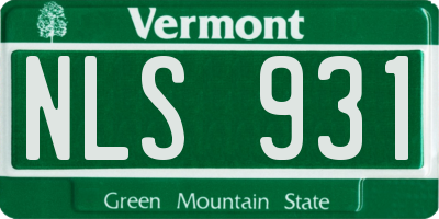 VT license plate NLS931