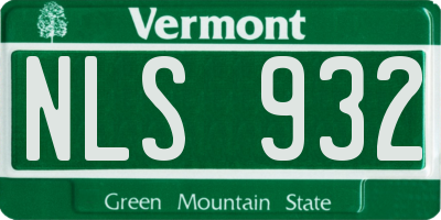 VT license plate NLS932