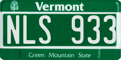 VT license plate NLS933
