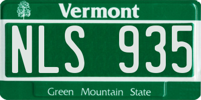 VT license plate NLS935