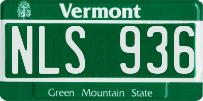 VT license plate NLS936