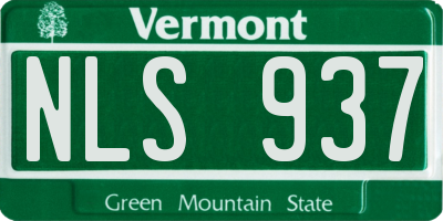 VT license plate NLS937