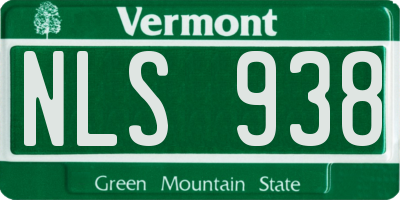 VT license plate NLS938