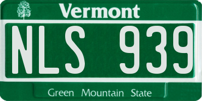 VT license plate NLS939