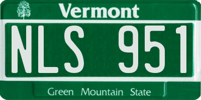 VT license plate NLS951