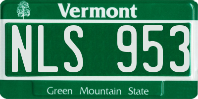VT license plate NLS953