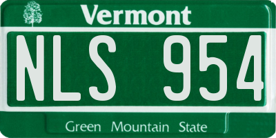 VT license plate NLS954