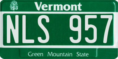 VT license plate NLS957