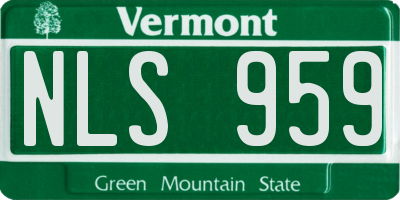 VT license plate NLS959