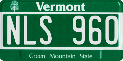VT license plate NLS960