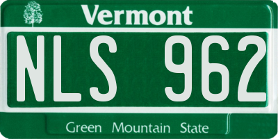 VT license plate NLS962