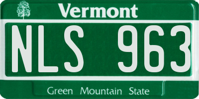 VT license plate NLS963