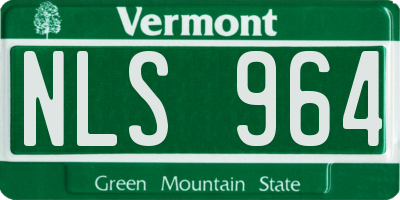 VT license plate NLS964